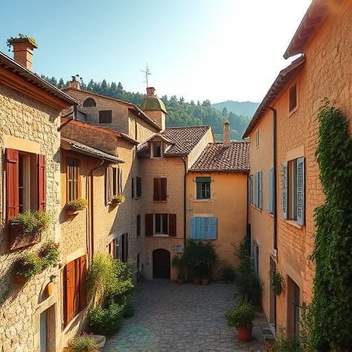 Un village pittoresque de Provence baigné de soleil.